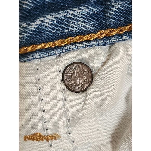 Levi's Womens Wedgie Jeans 24/27 Big E Button-Fly Blue Cotton-Spandex Distressed - Picture 11 of 16